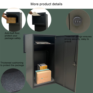 Boîte aux lettres extérieure autoportante en métal gris, petite, personnalisée, antirouille, étanche, finition peinture poudre - Product Image 6