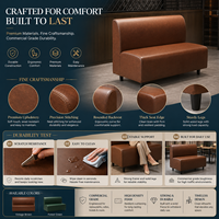 Banc de restaurant pour 2 personnes en cuir synthétique marron cognac, dossier haut, pour café, salle à manger, restaurant