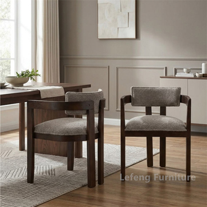 Chaises en bois modernes et écologiques à coussin doux, série Velo, chaise de salle à manger avec revêtement en cuir et pieds en bois de caoutchouc - Product Image 4