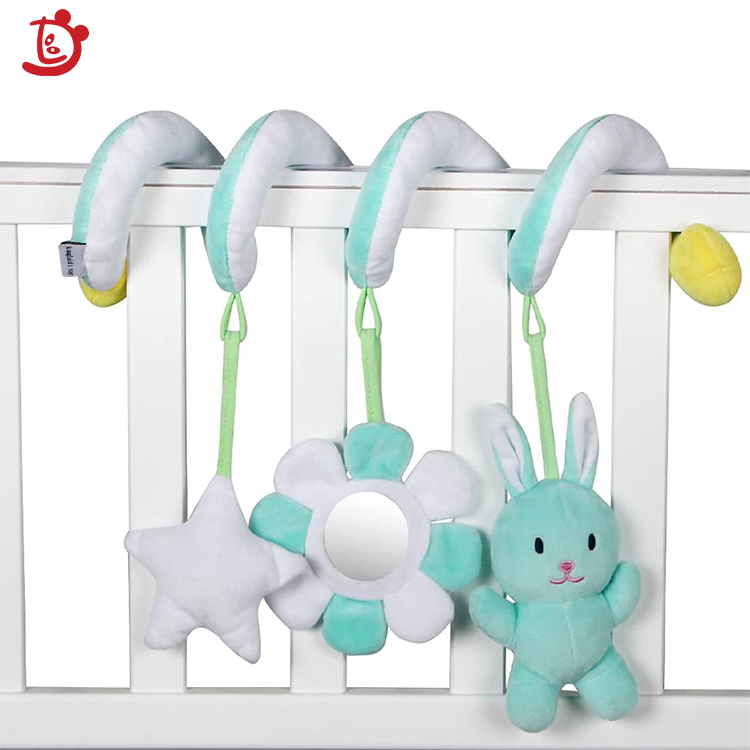 High Quality rabbit Stuffed Animal Infant Plush Toys Baby Crib Stroller Spiral Mobile For Children