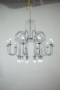 <span class=keywords><strong>Candelabro</strong></span> in metallo a 10 braccia con pavimento alto in argento trasparente personalizzato e moderno per la decorazione di un Hotel per la casa di nozze natale - Product Image 2