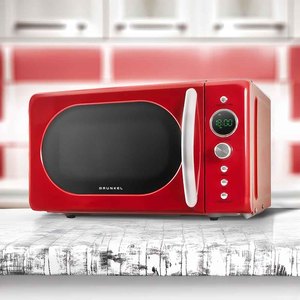 Horno Microondas Digital Grunkel de 20L y 700W, Rojo, con Temporizador y Ajustes de Potencia para Uso en la Cocina - Product Image 3