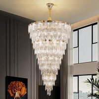 Lustre en cristal de luxe sur mesure, pour salon à haut plafond, villa, club-house, salle de banquet, luminaires personnalisés