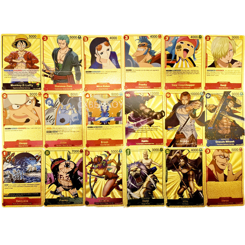 Wholesale 55pcs/set English One Piece Gold Card Luffy Zoro Anime
