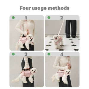 Ayarlanabilir boyun askısı ve köpek koşum seti ile fabrika doğrudan lüks dokulu tüvit köpek taşıyıcı - Product Image 3