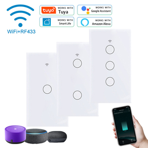 Tuya対応 スマートタッチスイッチ Wi-Fi/RF433 US規格 LEDインジケーター付 10A Alexa/Smart Life対応 ガラスタッチパネル - Product Image 2