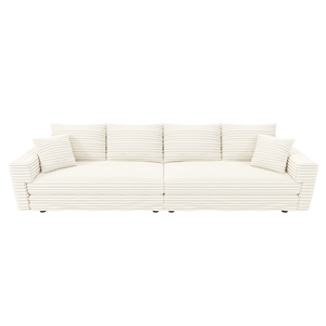 Plush Corduroy 4-Seat Sofa,Modern Comfy Upholstered Sofa Cloud Couch,Deep Seat Couches with Soft <b>Pillows</b> - Product Image 5
