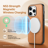 Étui magnétique en cuir grainé PU pour iPhone 12 13 14 15 16 17 18 avec recharge sans fil