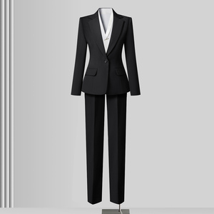 Ensemble de tailleur professionnel pour femmes, veste de tailleur grise pour le printemps et <span class=keywords><strong>l</strong></span>'automne, idéal pour les étudiantes et les entretiens - Product Image 6