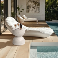 Table d'appoint moderne en béton: table d'appoint ronde en béton avec design moucheté pour salon, chambre à coucher, support pour plantes de patio, intérieur