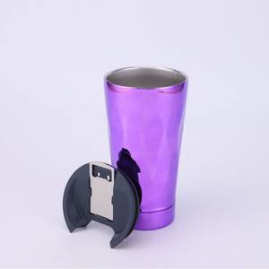 Taza termo de acero inoxidable de doble capa de gran capacidad gradiente galvanoplastia personalizable coche PC plástico vino cerveza - Product Image 6