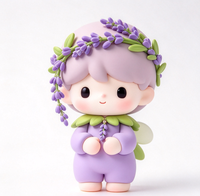 Figurine en vinyle Fée Lavande Mignonne, Jouet moulé par injection en PVC/ABS personnalisé, OEM/ODM, Jouet d'art de collection pour la décoration intérieure et les cadeaux de fêtes