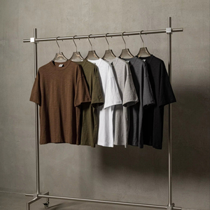 T-shirt tricoté personnalisé de couleur unie pour homme, 100 % coton, décontracté, à manches courtes, coupe classique, respirant, anti-plis, été - Product Image 1