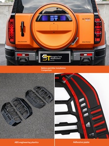 Черная защита задних фонарей Black Samurai для Jetour G700, в стиле Mech Armor, рамка-накладка на задние фонари, внешние декоративные аксессуары из АБС-пластика - Product Image 6