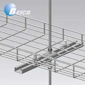 Wire Mesh Overhead Hanging Cable Tray with Strengthening Bracket