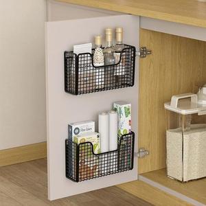 Kitchen Cabinet Door <b>Storage</b> <b>Basket</b> Wall Mounted No Drill <b>Rectangle</b> Multipurpose Kitchen <b>Storage</b> - Product Image 3