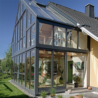 D-TOP NFRC maison flottante maison préfabriquée véranda de jardin en verre préfabriqué pour véranda manuelle vert de maison