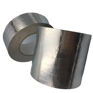 3-Way Solvente Fibra De Alumínio HVAC Folha De Alumínio Reforçada De Vidro Scrim Kraft Fibra De Vidro FSK Tape