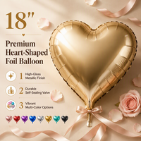 Ballons en aluminium en forme de cœur de 18 pouces, couleurs macaron métallisées, pour la décoration de mariages, anniversaires et demandes en mariage - Vente en gros pour les fêtes