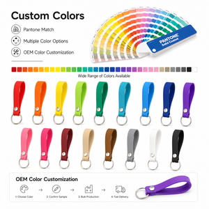 Wholesale Custom PVC Loop Keychain Soft Rubber Wrist Strap <b>Key</b> <b>Ring</b> for Business Promotion - Product Image 2