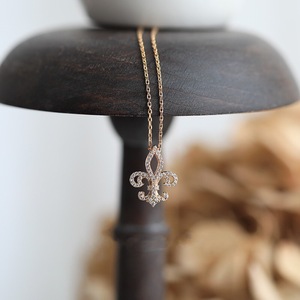 Collana con Pendente Iris in Acciaio al Titanio con Zirconia Cubica, Sottile Catena a O, Gioiello Floreale a Corona per Donna, Idea Regalo - Product Image 2