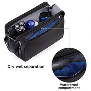 Bolsas de Aseo Unisex para Hombre y Mujer, Bolsas de Cosméticos de Gran Capacidad, Bolsa de Almacenamiento de Maquillaje con Compartimento Seco y Húmedo para Viajes al Aire Libre - Product Image 4