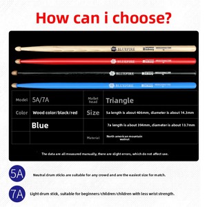 Fire blu serie 5A & 7A bacchette di montagna nordamericano noce Jazz Drum Set <span class=keywords><strong>accessori</strong></span> - Product Image 4