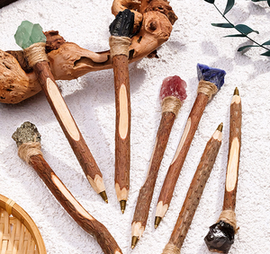 ปากกาหินคริสตัลธรรมชาติทำมือ ด้ามจับทรงกลม ปากกาลายเซ็น งานฝีมือ - Product Image 6