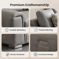 Canapé sectionnel en tissu durable de style nordique, trois places, dossier à coussins, pieds en acier inoxydable, rembourrage en éponge, écologique, pour hôtel et salon