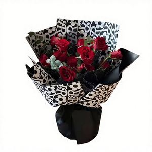 Nouveauté 2026 : Papier d'emballage coréen à imprimé zèbre animalier et bouquet de fleurs pour fleuristes - Product Image 1