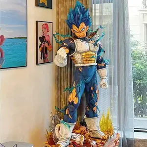 인기있는 일본 애니메이션 드래곤 볼 Z 실물 크기 Vegeta 동상 슈퍼 Saiyan 블루 Vegeta 동상