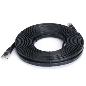 Cavo di connessione Cat7, 10 m, nero, ad alta velocità, compatibile con reti Ethernet, ideale per giochi e trasmissione dati. - Product Image 1