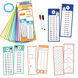 Tarjetas Educativas de Matemáticas para Sumas, Restas, Multiplicaciones, Divisiones, Tarjetas de Aprendizaje para Niños con Anillos y Bolígrafos - Product Image 6