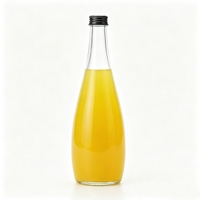 Bouteille en verre transparente de 330 ml, 500 ml, 750 ml, forme boule de bowling, avec logo personnalisé et couvercle à vis en fer blanc pour boissons