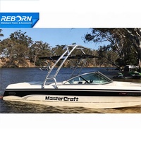Reborn Launch X Tour de Wakeboard Noir Brillant Installation Rapide et Pliable Tour de Bateau en Aluminium Wakeboard