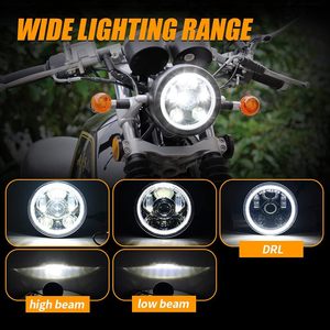 Phare de moto LED de 5-3/4 5,75 pouces compatible avec Harley Davidson Sportster Iron 883 1200 Dyna Street <span class=keywords><strong>Bob</strong></span> Low Rider - Product Image 2