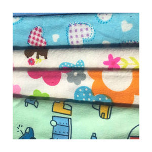 Divertente stampa per bambini tessuto organico tessuto Non stimolante in poliestere/cotone tessuto di flanella in saia semplice 150GSM - Product Image 1