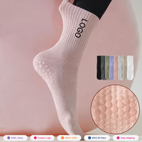 Chaussettes de yoga antidérapantes, chaussettes de Pilates antidérapantes, logo personnalisé, coton pour femmes
