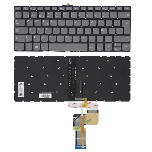 Teclados Keyboard Grey Backlit Spanish Keyboard for Lenovo V130-14IKB V330-14ARR V330-14IKB Notebook Keyboard