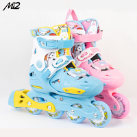 Rollers en Ligne Professionnels à 4 Roues Freestyle pour Enfants, Ensemble d'Équipement de Protection, Taille Ajustable pour Garçons et Filles