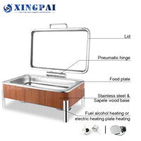 XINGPAI restaurant fournitures en acier inoxydable rectangle chauffe-plat électrique 9L chauffe-plat pour buffet