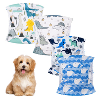 Couches pour chiens imprimées réglables, réutilisables et lavables pour chiens mâles