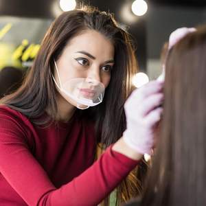 Masker transparan dapur, Anti tetesan senyum bening perisai masker perlindungan umum dapat disesuaikan layanan Restoran anti-kabut - Product Image 3