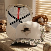 Casquette de golf camouflage imperméable personnalisée à 5 panneaux avec aérations découpées au laser, logo en patch de caoutchouc PVC, casquette de baseball à fermeture arrière pour la course