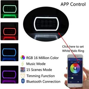 4x6 Fari A Led con Bianco RGB Halo Musica Modalità di Tenuta Fascio Sostituire H4651 H4656 H4666 Rettangolare Ha Condotto il Faro - Product Image 2