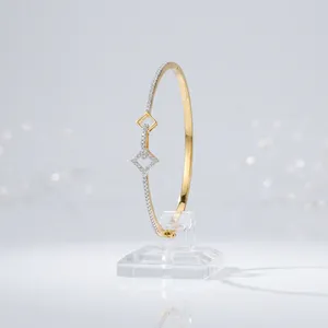 Pulsera de Lujo con Dijes de Diamantes Americanos, Venta al por Mayor, de Latón Dorado, con Forma de Corazón, Estilo Romántico, Joyería de Moda para Mujer, para Bodas y Fiestas - Product Image 2