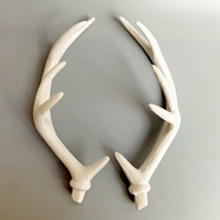 Paire de cornes de cerf Sika blanches simulées, peintes à la main, en fourrure pelucheuse, accessoires de photographie, décorations de Noël, coiffure pour séance photo, direct usine