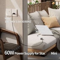 Alimentation Starlink Mini 60W, adaptateur secteur Starlink Mini 60W, chargeur mural, alimentation stable 30V/2A avec câble d'extension de 1,5 m