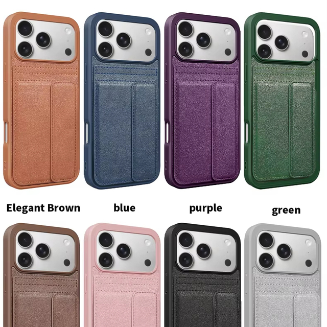 Multifunctional Vegan Leather With Card Slot Phone Case for iPhone 17 Pro Max Wallet Case for Iphone Series