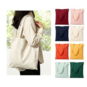 Wholesale High Quality 10oz Cotton Canvas <b>Handbags</b> Eco-friendly Recycled Plain Color Shopping Tote Bag With Custom Printed Logo - Product Image 3